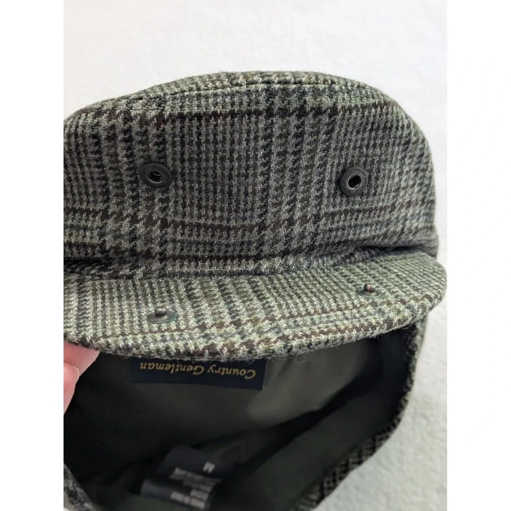 COUNTRY GENTLEMAN 100% WOOL Sz Med Plaid Brown Newsboy Cap  Cabbie